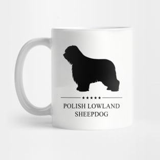 Polish Lowland Sheepdog Black Silhouette Mug